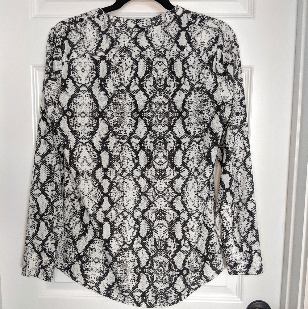 Calvin Klein Snake Print Button Down Blouse - image 5